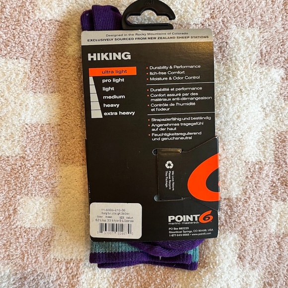 NWT Point 6 Women's Hiking Socks - Picture 2 of 2